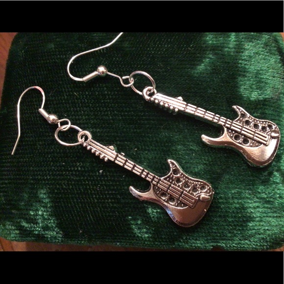 lolas_boutique_ Jewelry - 925 silver music guitar earrings band handmade new